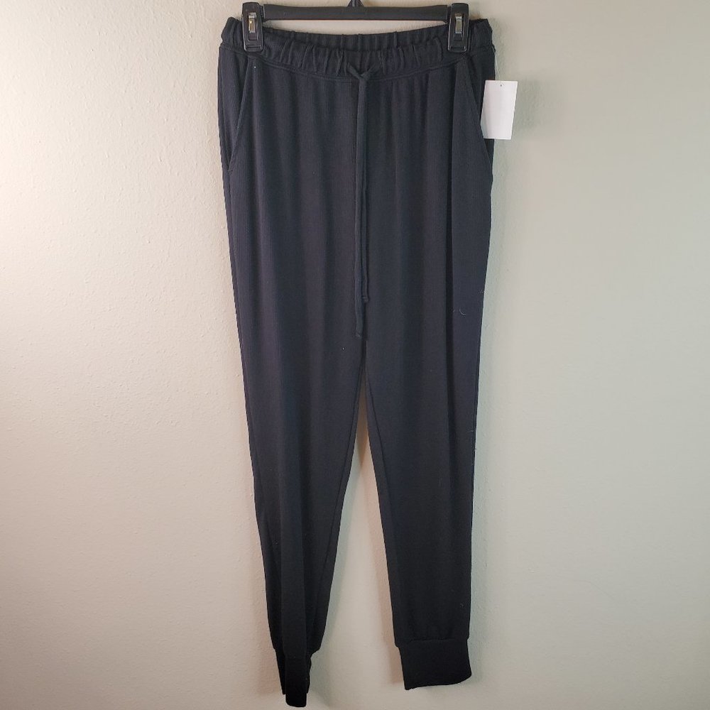 Wst Cst Womens Black Drawstring Jogger Lounge Pant